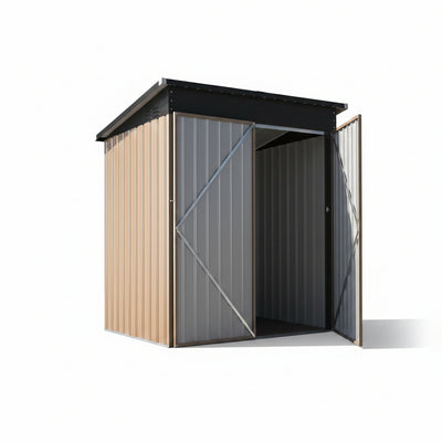 3' X 5' Outdoor Metal Storage Shed, Heavy Duty Garden Tool Shed with Lockable Oversized Door, Small Bike & Outdoor Storage Shed for Backyard, Patio - Gray