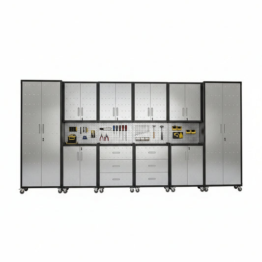 10-Piece Heavy Duty Steel Garage Cabinet System