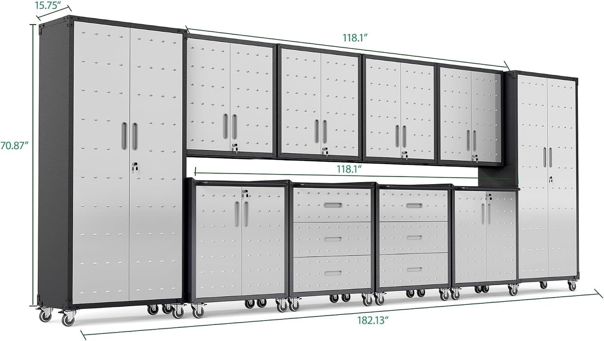 10-Piece Heavy Duty Steel Garage Cabinet System — product view 2