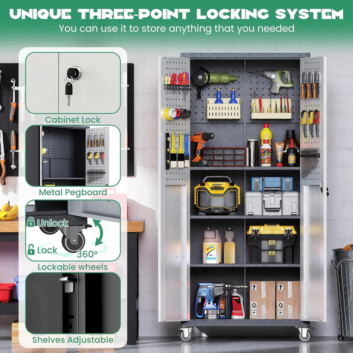 10-Piece Heavy Duty Steel Garage Cabinet System — product view 4
