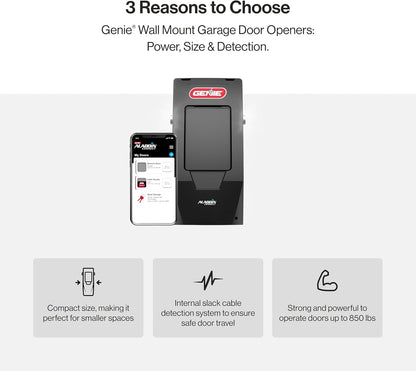 6172H-O Wall Mount Smart Garage Door Opener with Aladdin Connect, Wall Mounted Compact Space Saving Opener — product view 3