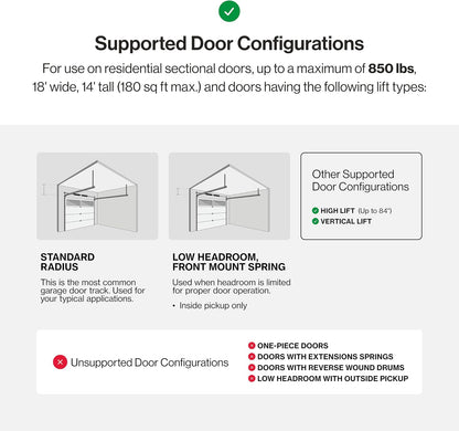 6172H-O Wall Mount Smart Garage Door Opener with Aladdin Connect, Wall Mounted Compact Space Saving Opener — product view 5