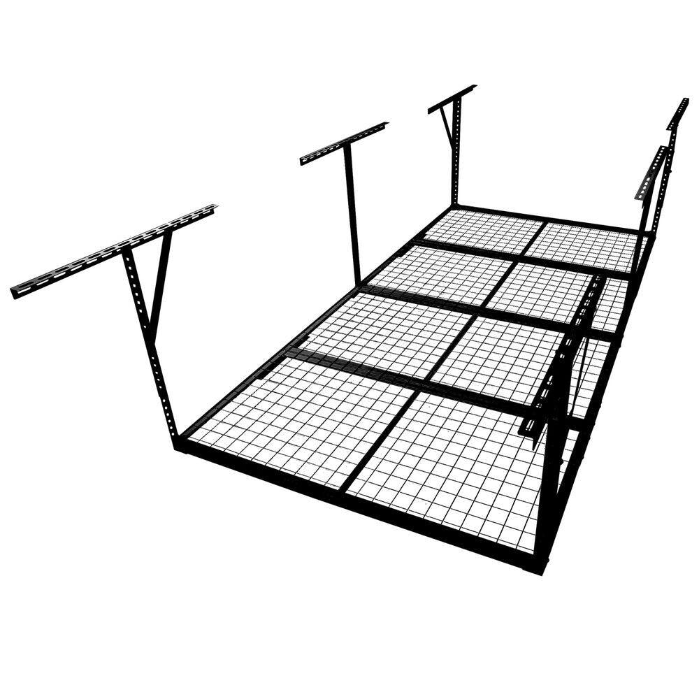 96 In. W X 40 In. H X 48 In. D Black Adjustable Height Heavy Duty Steel Overhead Garage Storage Rack — product view 5