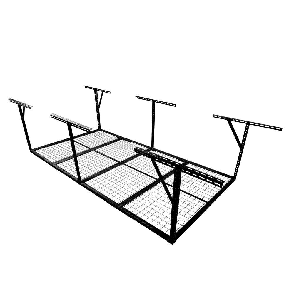 96 In. W X 40 In. H X 48 In. D Black Adjustable Height Heavy Duty Steel Overhead Garage Storage Rack — product view 6