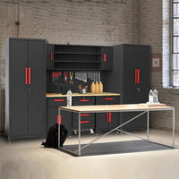 Garage Storage Cabinet System Built for Heavy-Duty Organization, 8-Piece Set, 130 Inches Wide, Steel Construction — product view 10