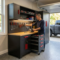 Garage Storage Cabinet System Built for Heavy-Duty Organization, 8-Piece Set, 130 Inches Wide, Steel Construction — product view 2