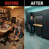 Garage Storage Cabinet System Built for Heavy-Duty Organization, 8-Piece Set, 130 Inches Wide, Steel Construction — product view 4