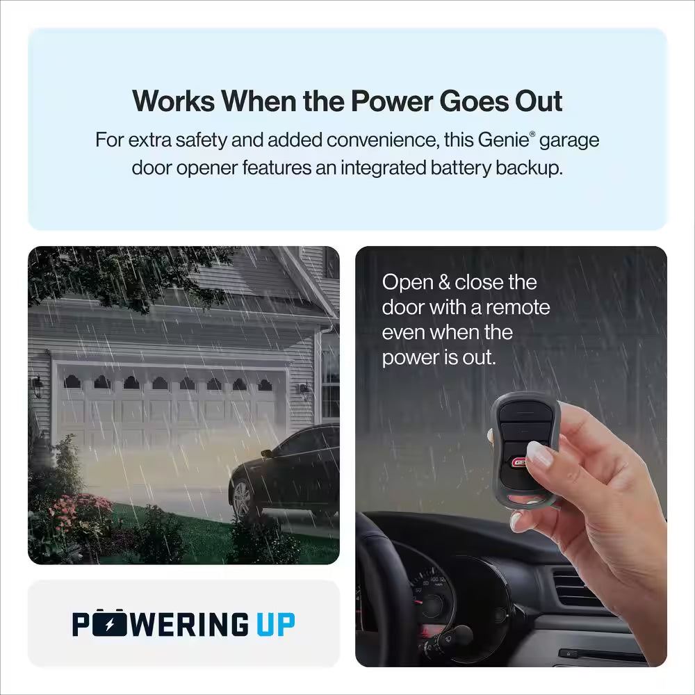 Industrial Design 1-1/4 HP Smart Belt Garage Door Opener with LED Lighting and Battery Backup — product view 5