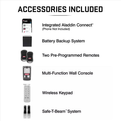 Industrial Design 1-1/4 HP Smart Belt Garage Door Opener with LED Lighting and Battery Backup — product view 7