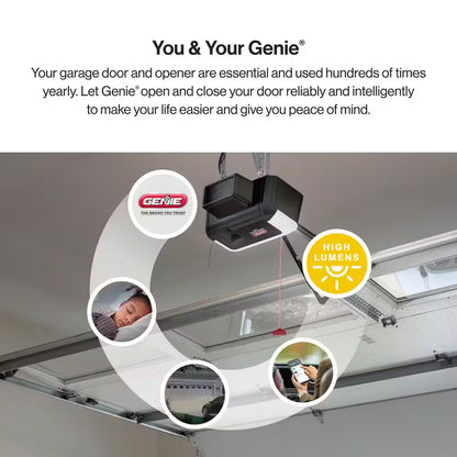 Industrial Design 1-1/4 HP Smart Belt Garage Door Opener with LED Lighting and Battery Backup — product view 8