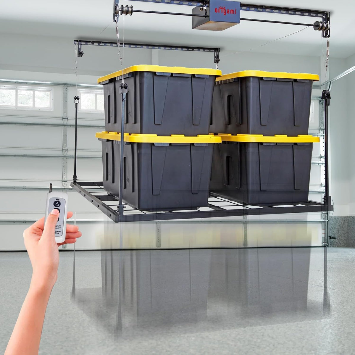 Motorized Garage Ceiling Storage Rack, 52 X 25 Inch, 250-Lb Lift — product view 4