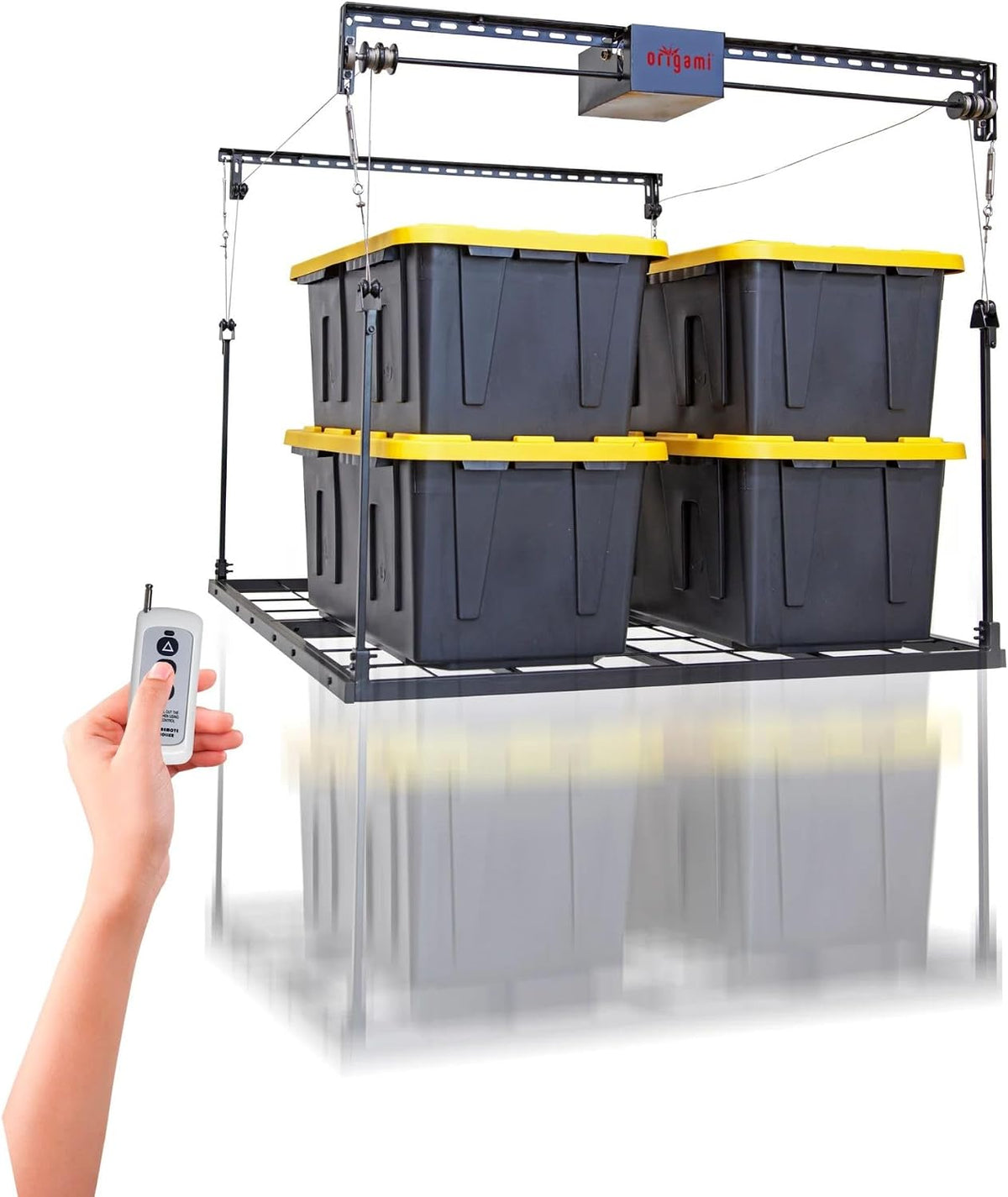 Motorized Garage Ceiling Storage Rack, 52 X 25 Inch, 250-Lb Lift — product view 5
